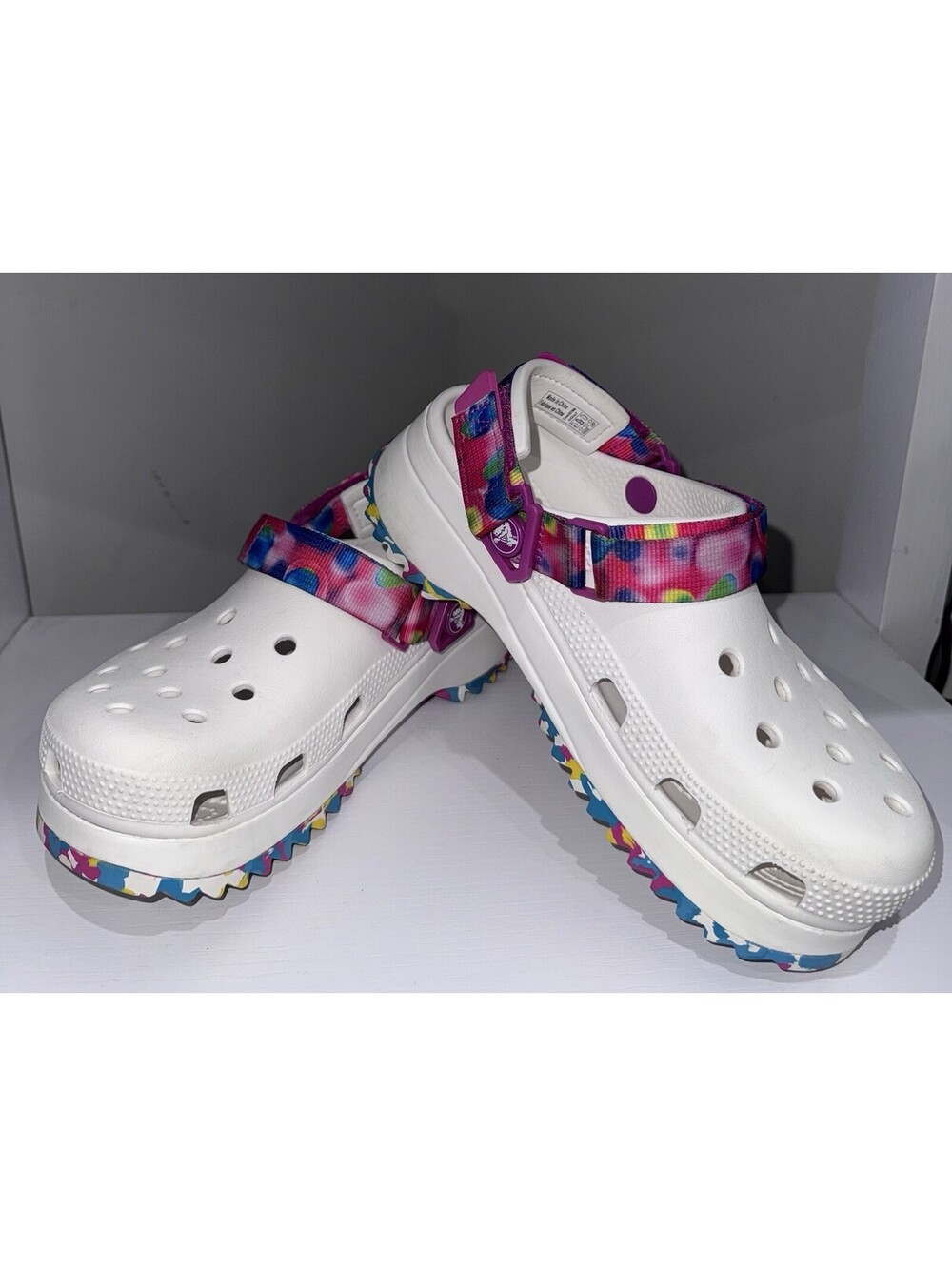 Crocs Classic Hiker Solarized Clog Women 7 Men 5 Platform Tie Dye 207990-94S EUC - Picture 9 of 9